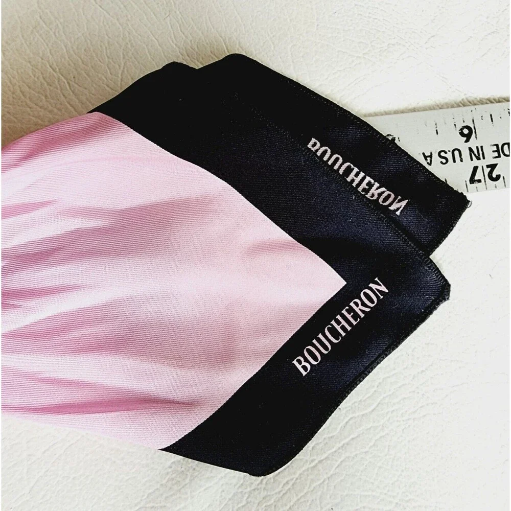 Boucheron Women's 100% Silk Pink/Black Watch Band Strap Made In France 9" - Picture 11 of 11